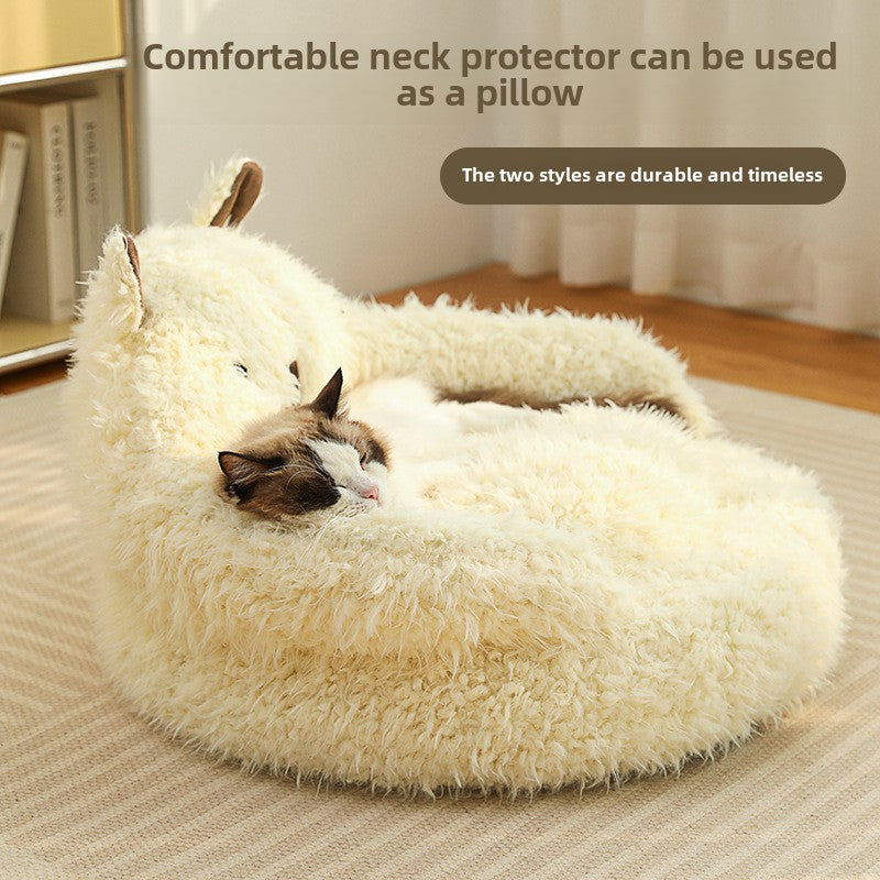 New alpaca cat litter winter warm kennel deep sleep cat