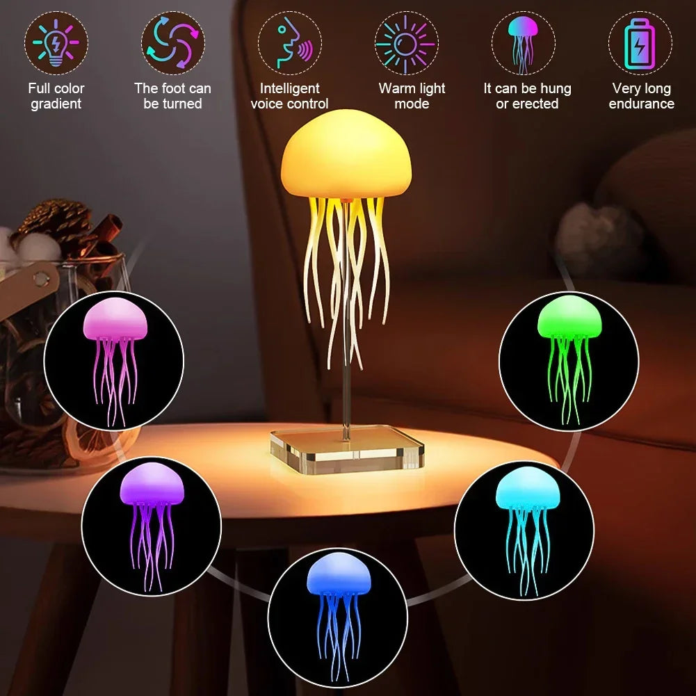 Cartoon Dancing Jellyfish Night Light RGB