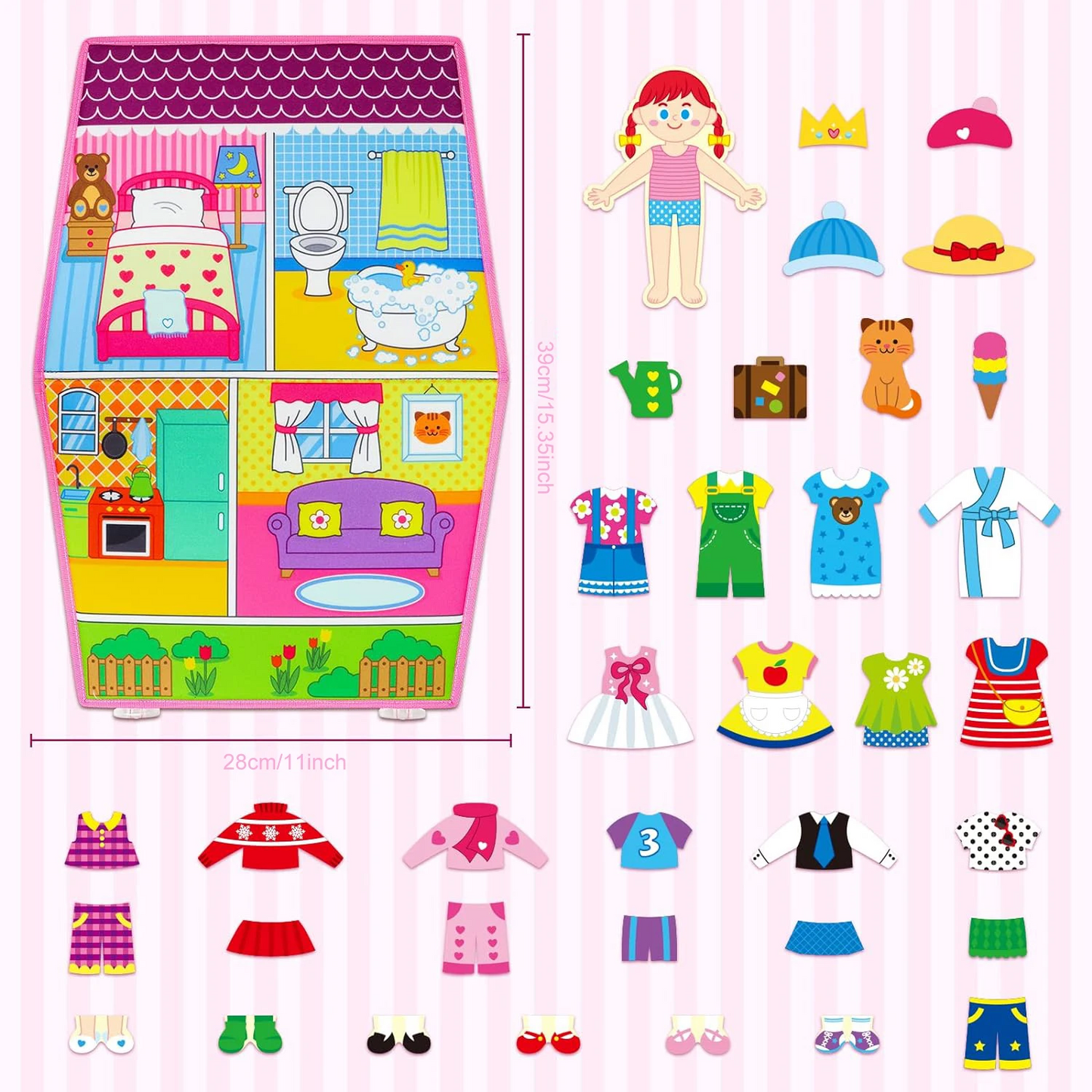 Toddler Dress Up House Busy Board Felt Story Books