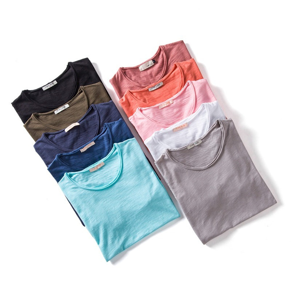 100% Cotton Men T-shirt Casual Soft Fitness Summer Thin T-shirts Men's