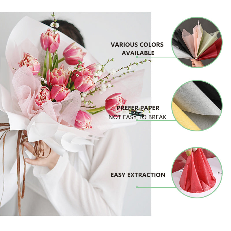 40pcs flower arrangement wrapping paper, cotton flower wrapping