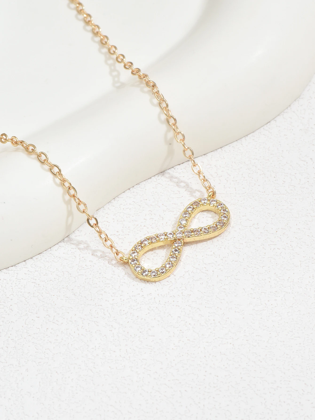 Simple Stainless Steel Infinity Pendant Necklace