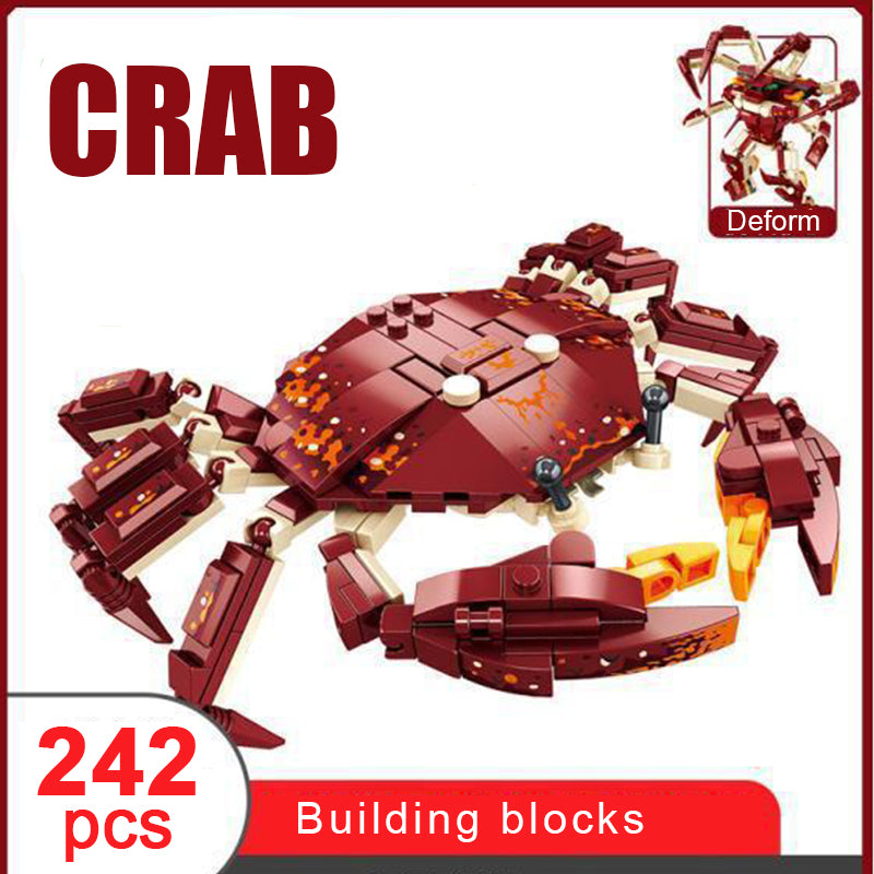 DIY Ocean Animals Building Block Creative Assembly Crab Small Particle Toy