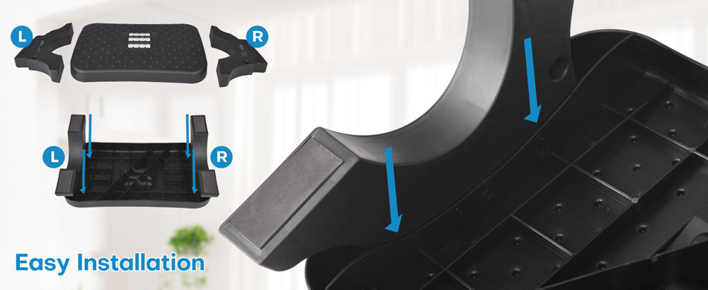 Under Desk Footrest Ergonomic Foot Stool with Massage Rollers