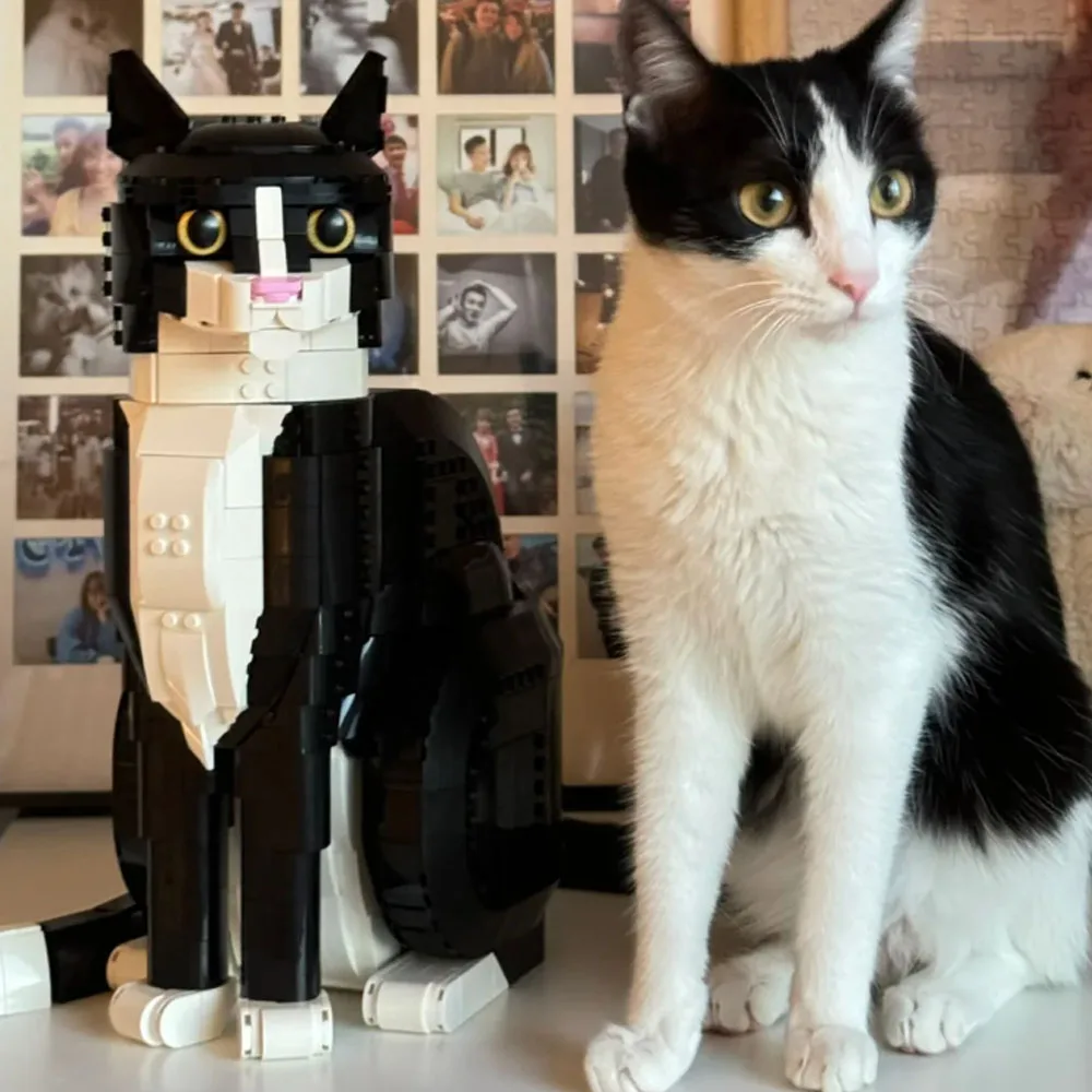1710Pcs MOC New 21349 Tuxedo Cat Building Blocks