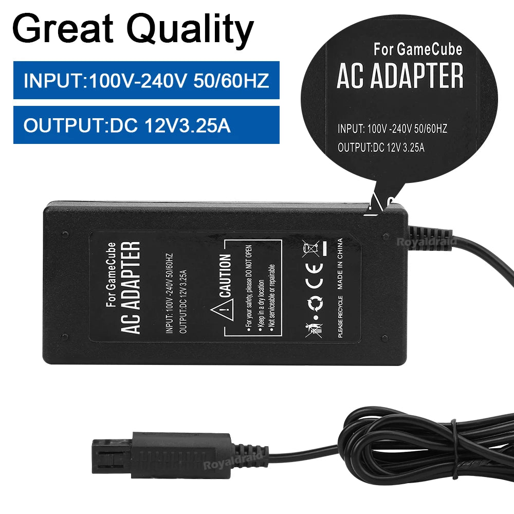 EU Plug AC Adapter Power Supply for Nintend GameCube