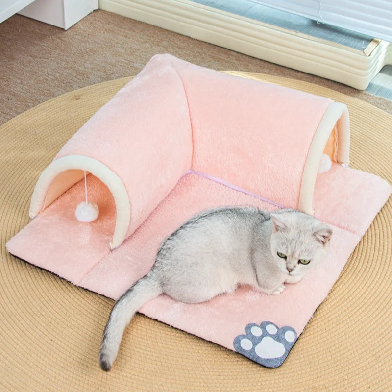 Cat Tunnel Bed Universal Detachable Warm Cat House