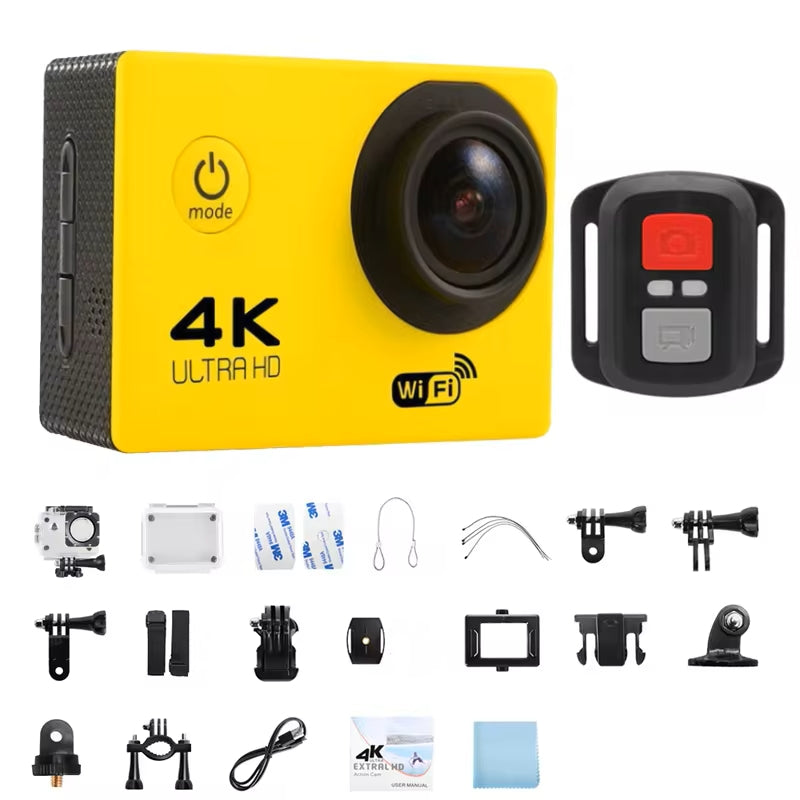 4K Action Camera 1080P/30FPS WiFi 2.0" 170D Underwater Waterproof