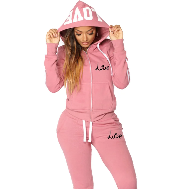 Fashion Women LOVE Letter Print Track Suits Sports