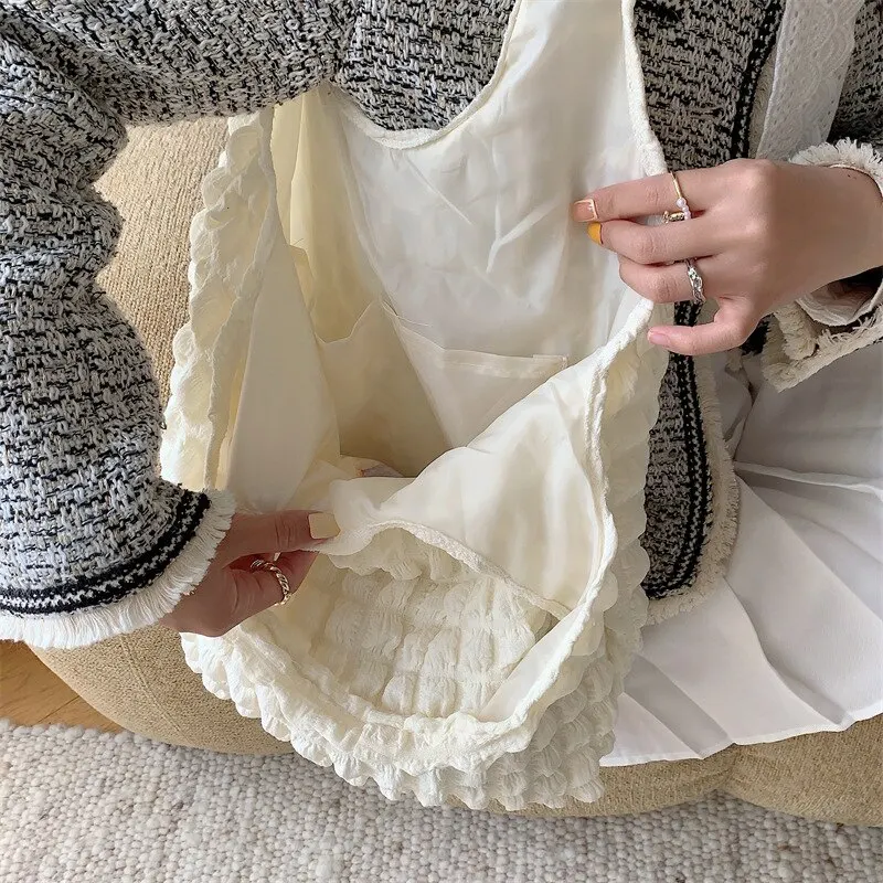 Summer Pleated Bubble Cloud Women Shoulder Bag