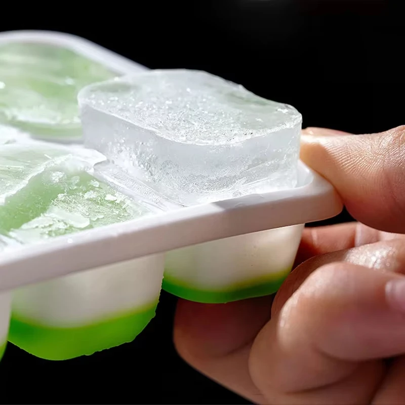 Ice Cube Tray Mold with Lid Silicone Square