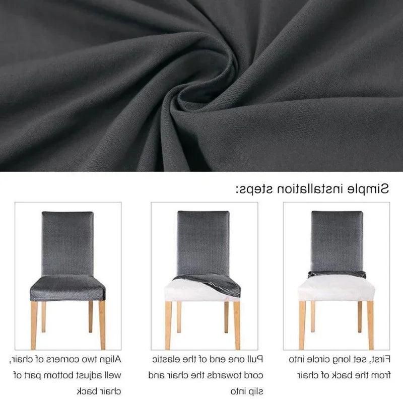 Elastic Solid Color Adjustable Chair Cover Spandex Stretch Slipcovers Chair Seat Covers