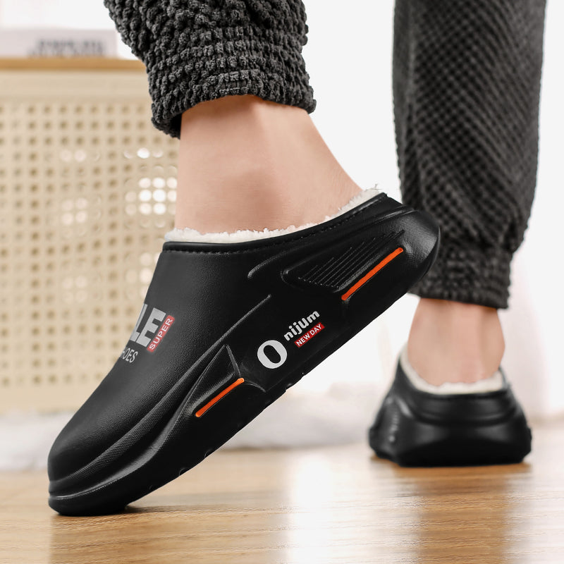 New Winter Men Warm Slippers Cotton Slippers Outdoor