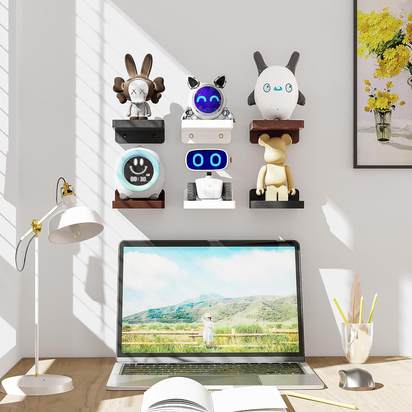 4-Pack Small Floating Shelves for Wall