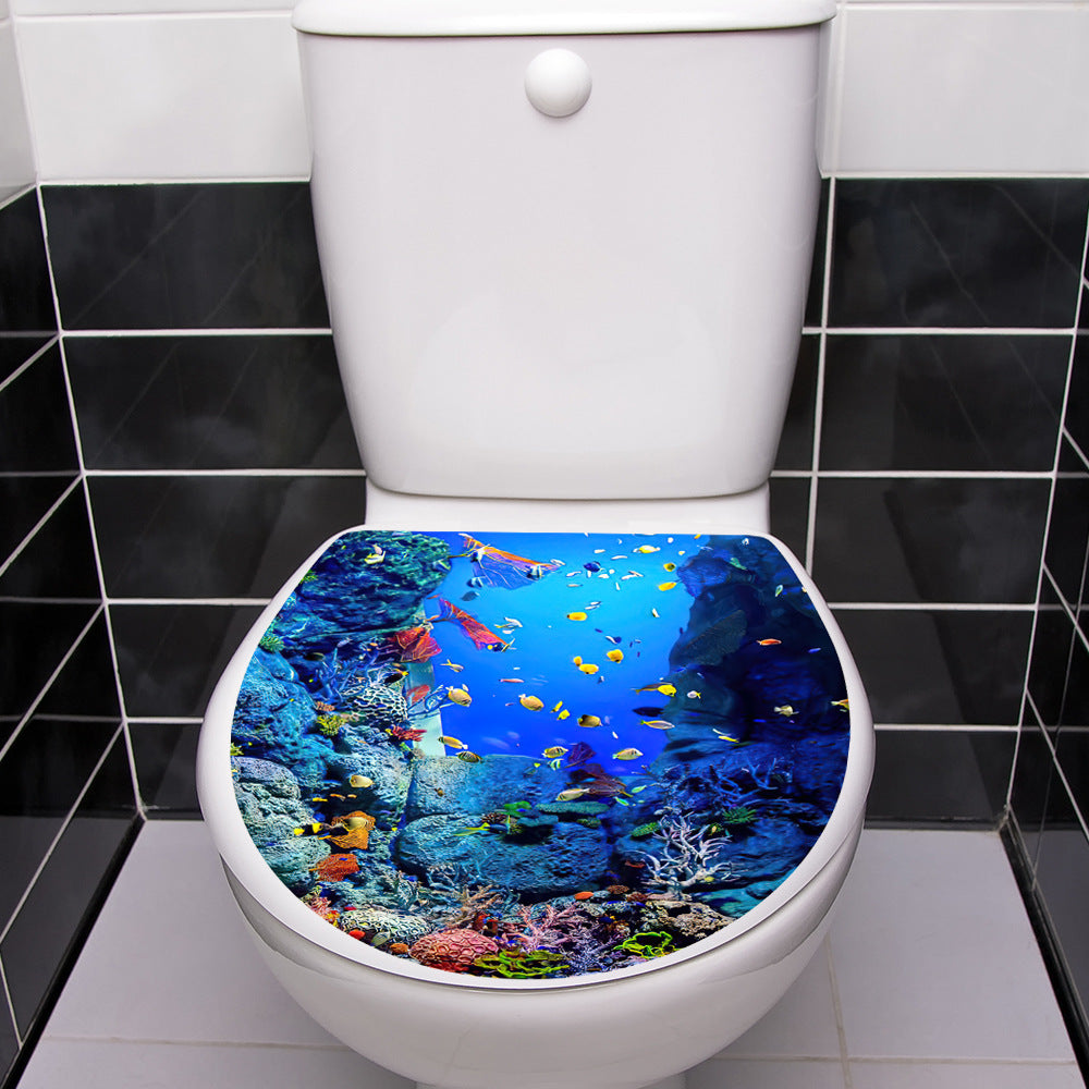 SeaWorld Toilet Lid cWall with Self-adhesive Bathroom