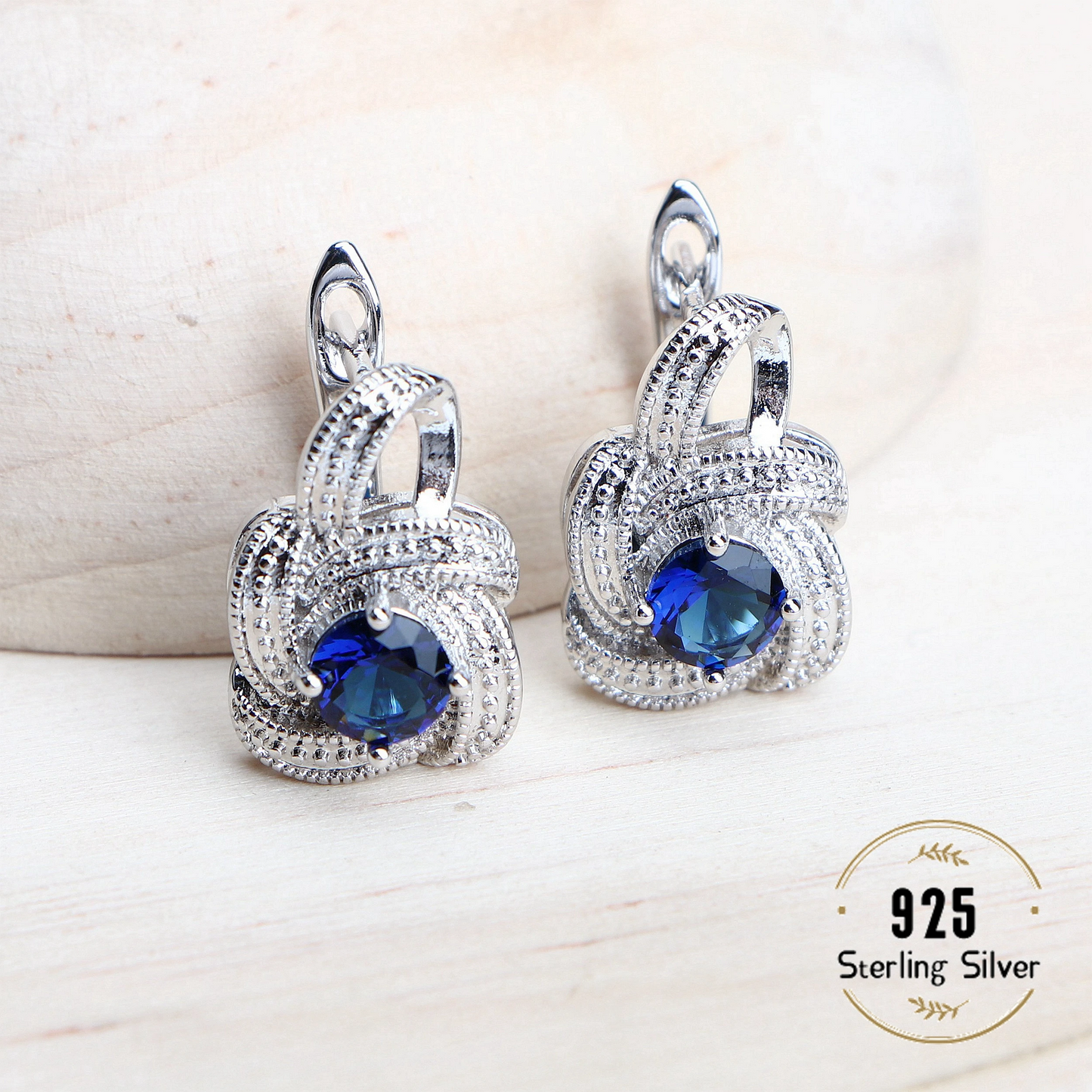 Blue Zirconia Women Jewelry Sets 925 Sterling Silver