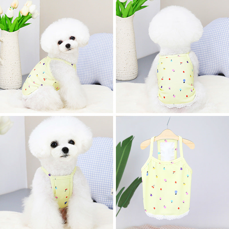 New Summer Pet Clothes Ice Cream Sling Schnauzer Clothes