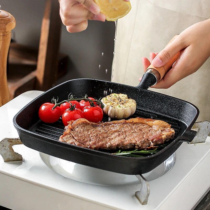 Thickened Cast Iron Steak Frying Pan Non-stick