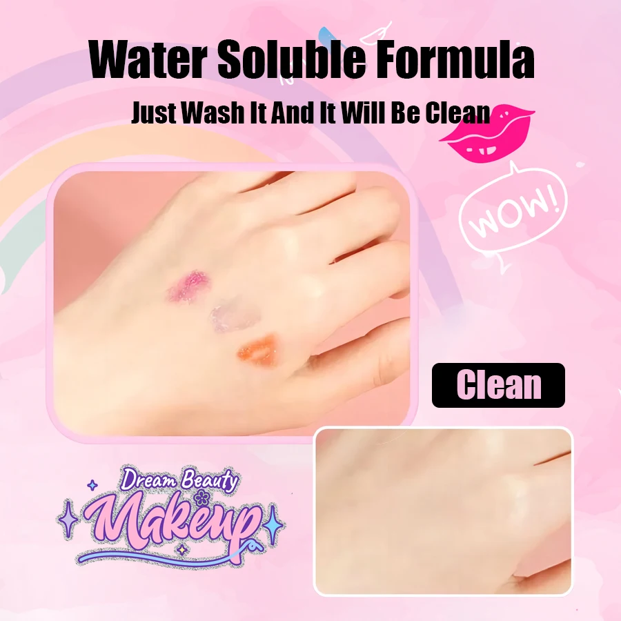 Kids Beauty Toys Makeup Kit Little Bag Washable Pretend Play