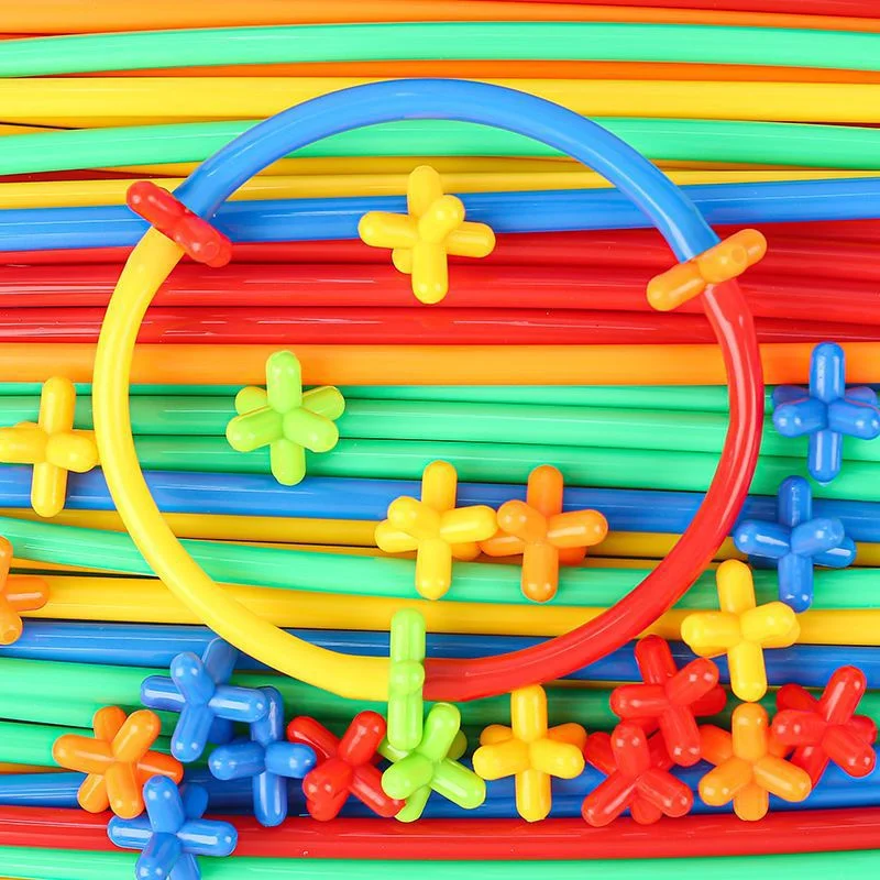 100 Pcs Straw Block Assembly Creative Toy Magic Smart Stick