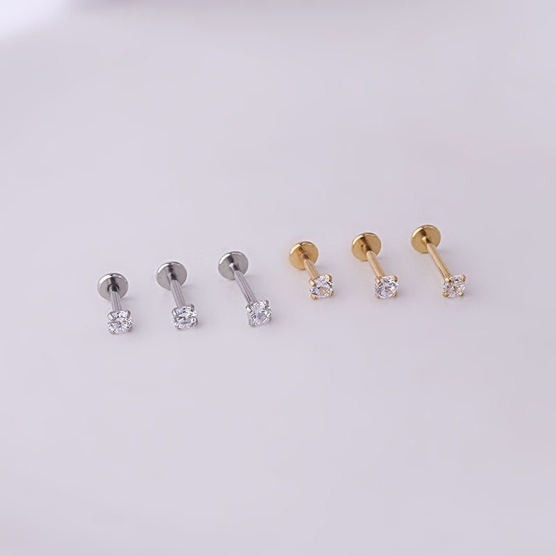 2pcs Stainless Steel Piercing Tragus Stud Earrings
