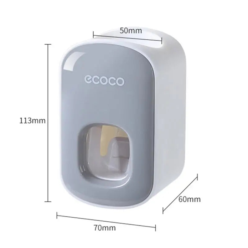 Automatic Toothpaste Dispenser Squeezer Toothbrush Holder Wall Mount