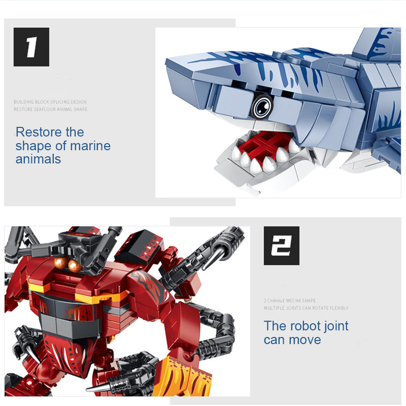 DIY Ocean Animals Building Block Creative Assembly Crab Small Particle Toy