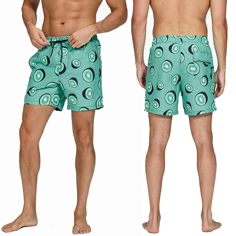 Summer Men Beach Print Shorts Surfing Swimwear Fitness
