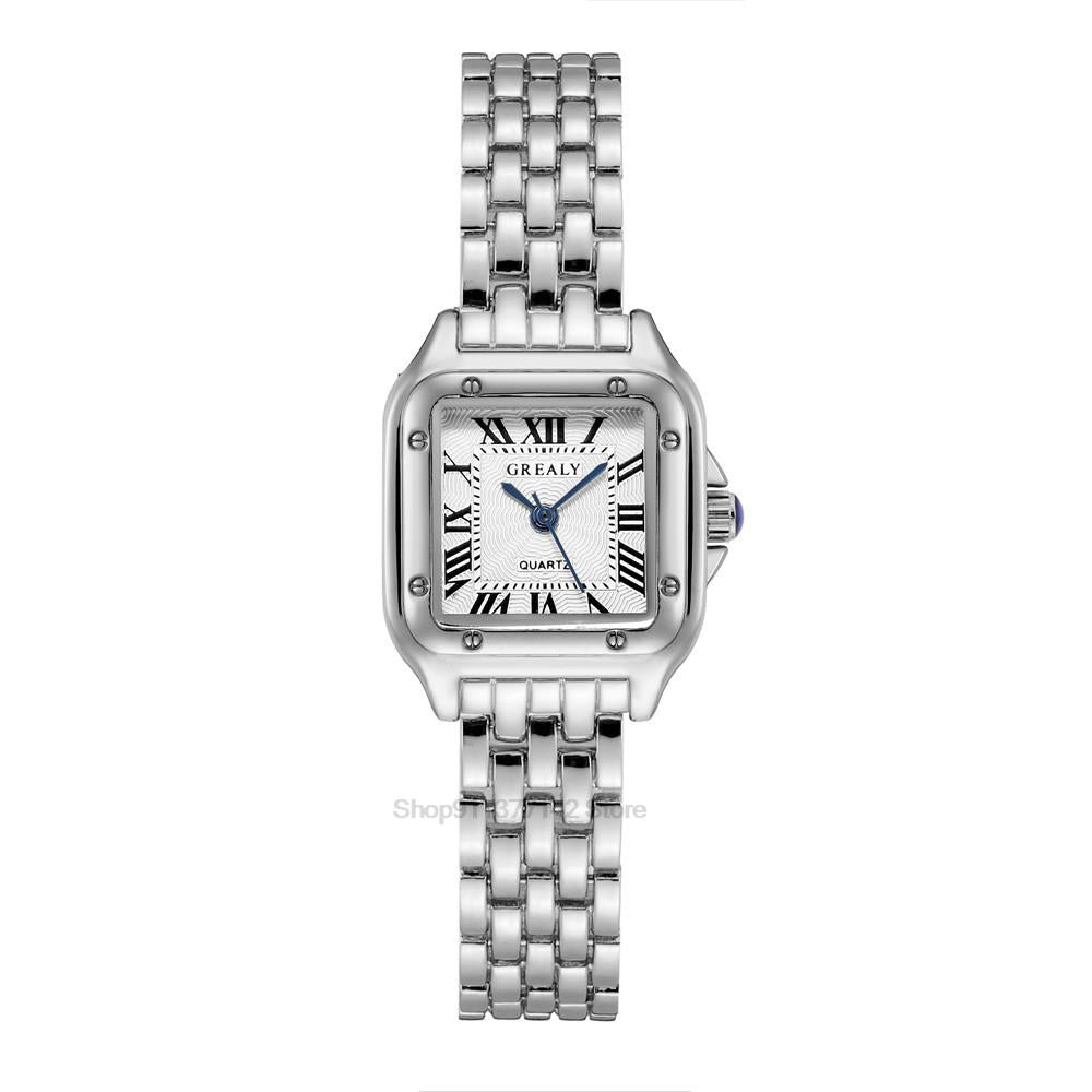 2024 Luxury Women's Fashion Square Watches Gold Alloy Strap
