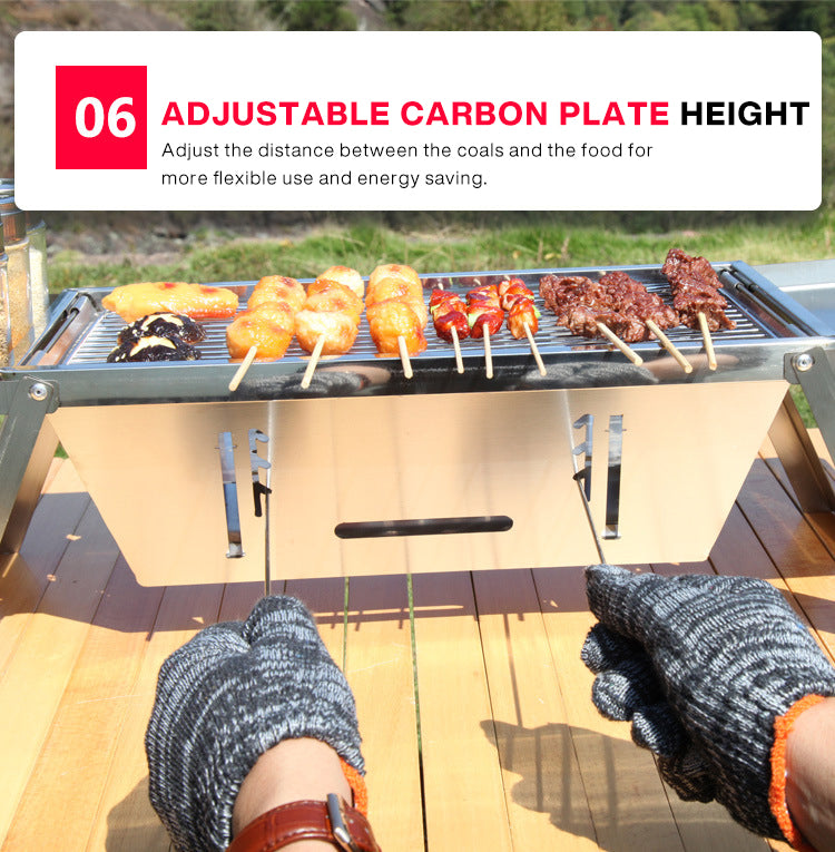 Stainless Steel Folding Barbecue Grill For Home And Outdoor