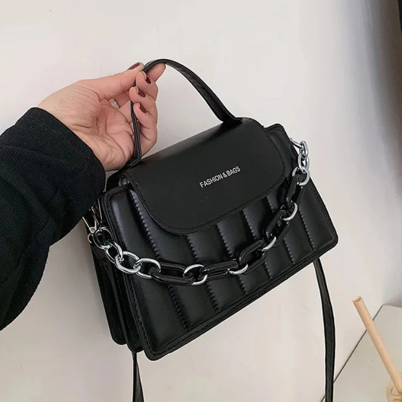 New Chains Shoulder Bag Women Solid Color
