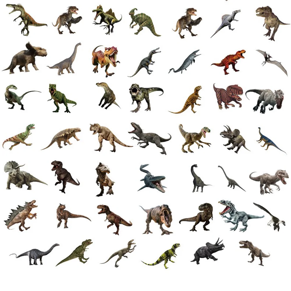 50PCS Jurassic Park Movie Stickers Dinosaur Animal Anime