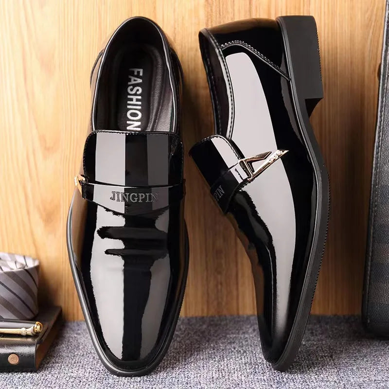 2025 Leather Shoes for Men Patent Leather Mens Casual