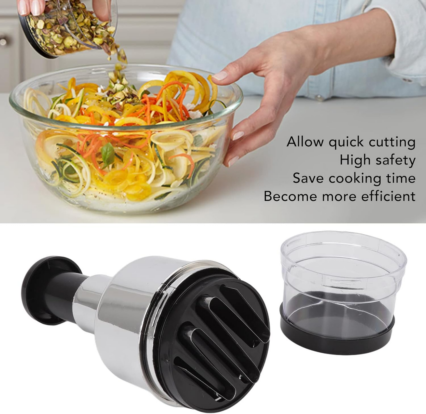 Manual Food Chopper Stainless Steel Manual Onion Chopper