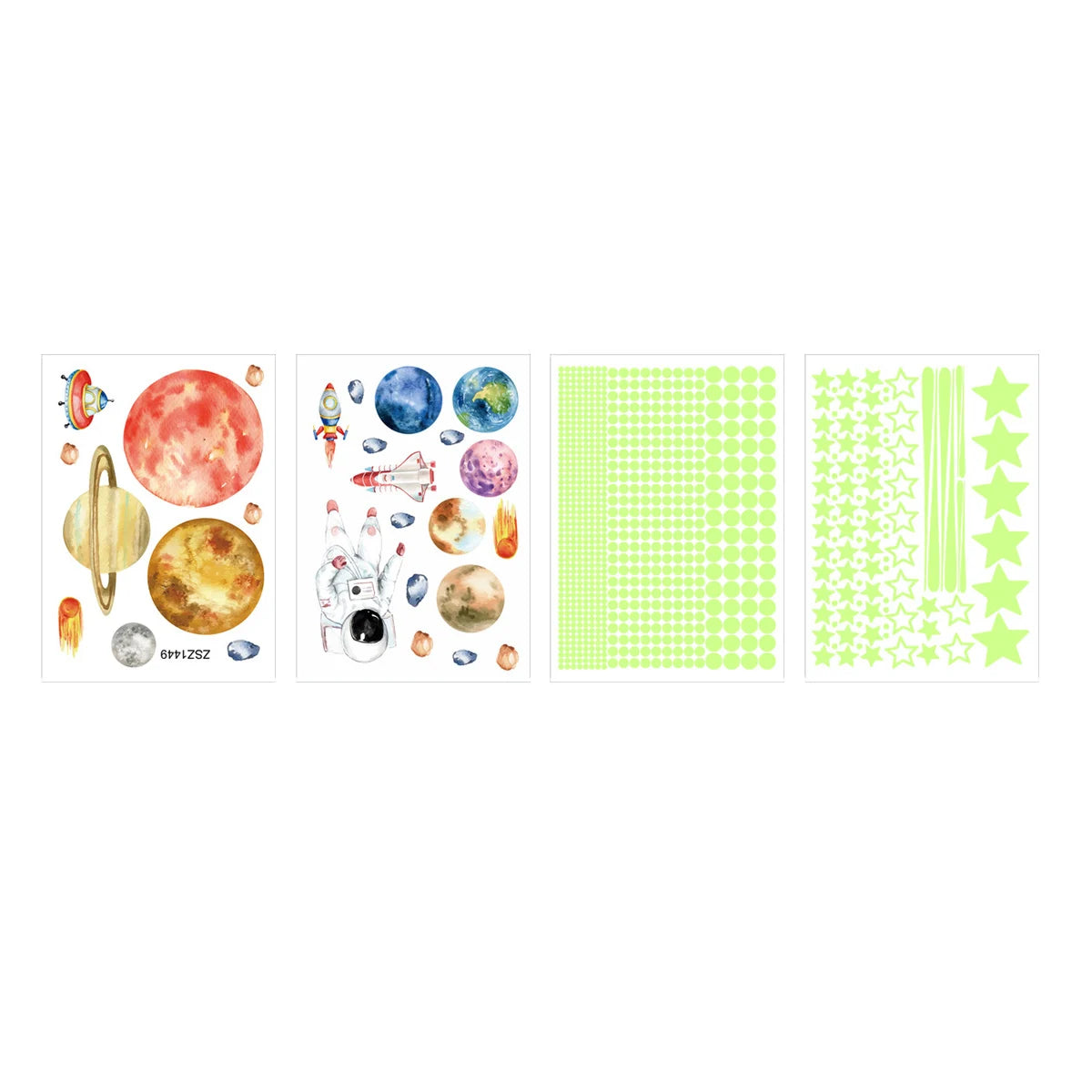 49Pcs Glow in The Dark Stars Wall Stickers Glowing Stars