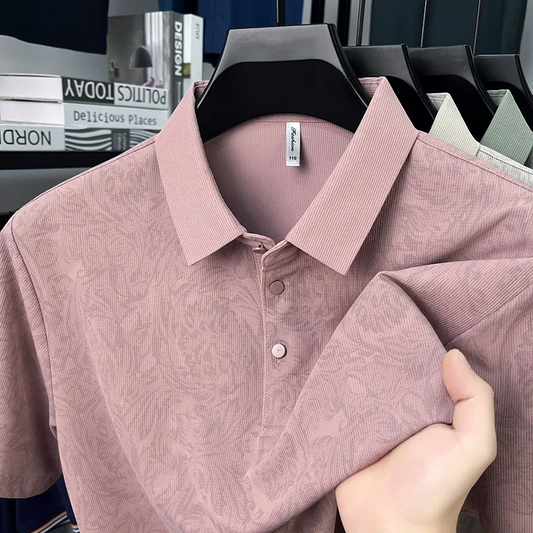 New Men's Business Casual Short Sleeved Shirt Solid Color