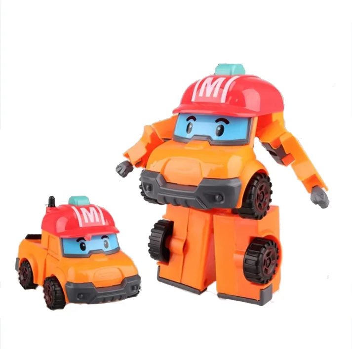 Poli children's car set robot toy