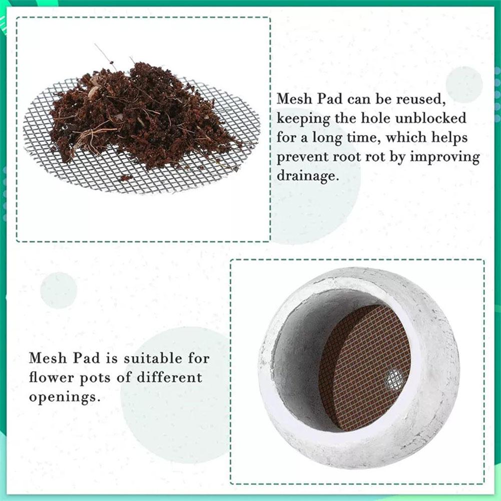 50 Pcs Flower Pot Hole Mesh Pad Breathable Bonsai Mesh