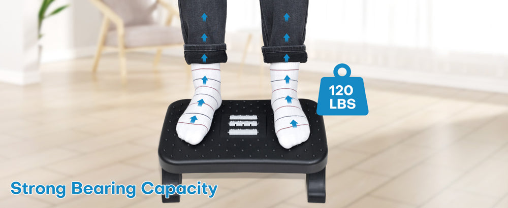 Under Desk Footrest Ergonomic Foot Stool with Massage Rollers