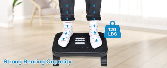 Under Desk Footrest Ergonomic Foot Stool with Massage Rollers