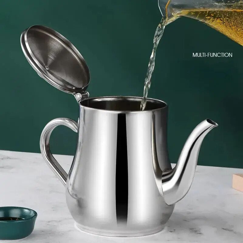 1Pc Household Stainless Steel Oil Pot with Filter