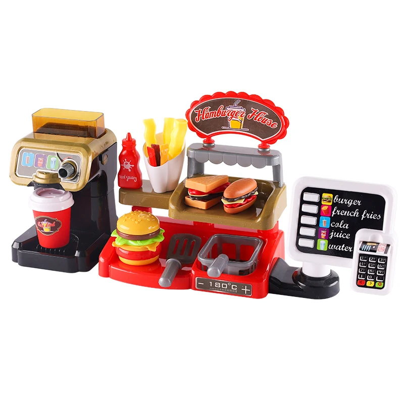 Kid Play House Game Kitchen Fast Food Restaurant
