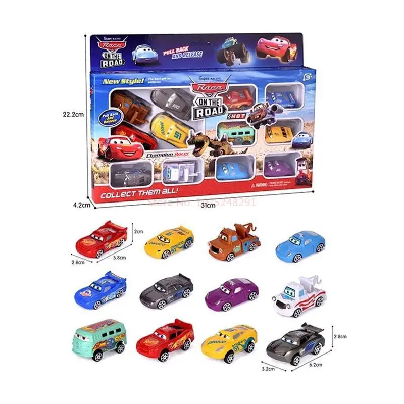 12pcs/Set Disney Pixar Cars Lightning Mcqueen