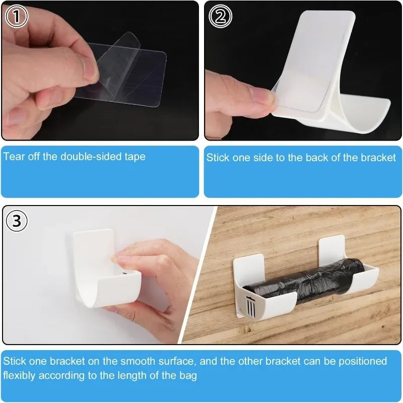Trash Bags Shelf Holder Wall Mounted Plastic Bag Film Container Dispenser
