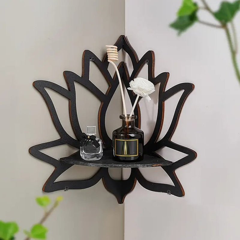 Wooden Lotus Hollow Decorative Rack Aromatherapy