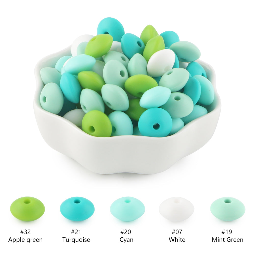 20Pcs/lot 12mm Lentil Silicone Beads