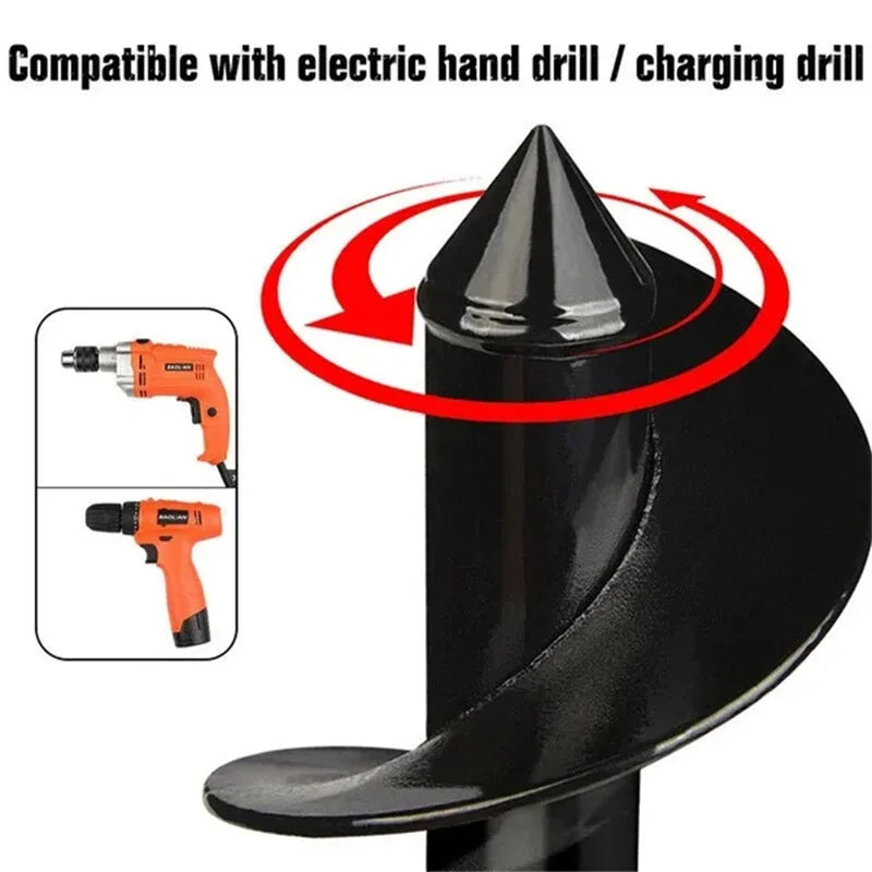 Planter Auger Spiral Drill Bit Flower Planter Earth Planting Hole Cutter