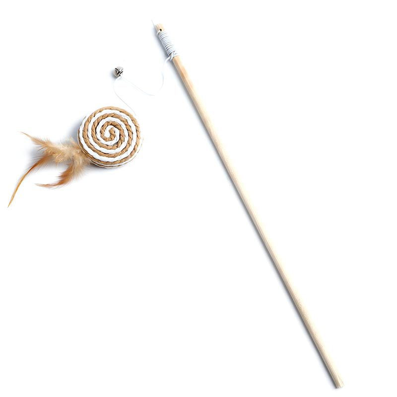 1PC Teaser Feather Toys Kitten Funny Colorful Rod Cat Wand