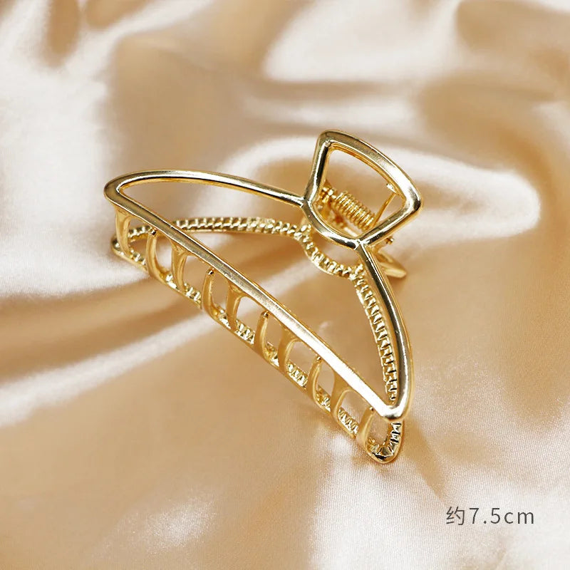 Fashion Simple Gold Hair Claw Clip Butterfly