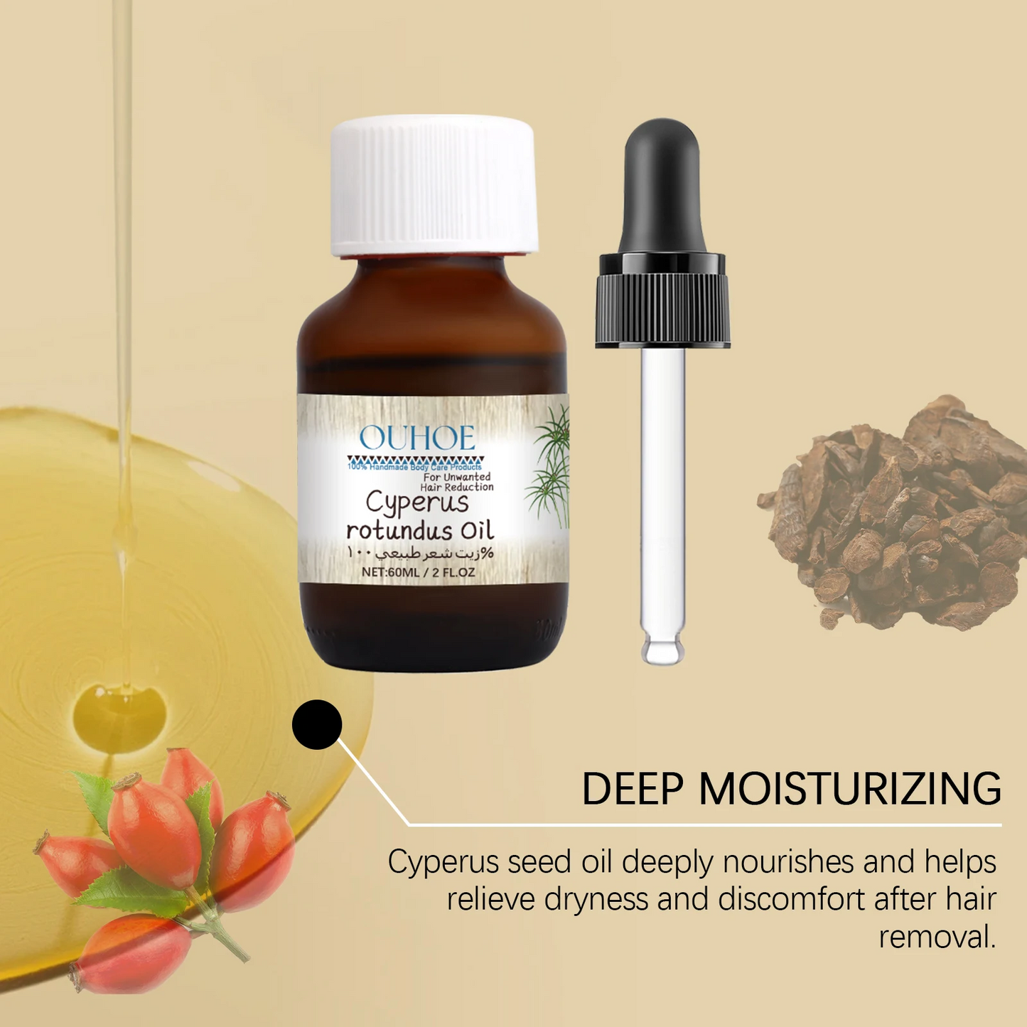 Pure Cyperus Rotundus Oil for Hair Removal